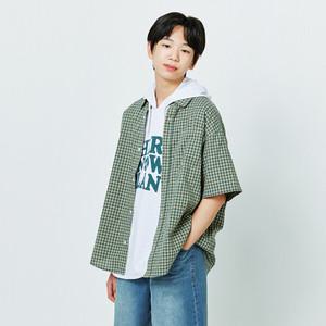 [소이] 남자 여름신상 5부루즈핏체크셔츠(25M5301)