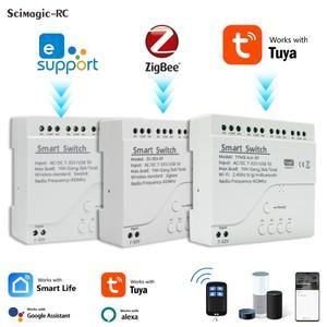 투야 스마트봇Tuya Zigbee eWelink 스마트 와이파이 모터 스위치 모듈 DC 12V 32VRF433 리모컨 4 채널 인칭