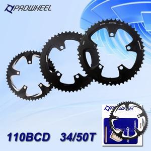 PROWHEEL 110BCD 체인링 5 볼트 호환 4 산악 자전거 체인휠 34T 50T 치아 플레이트 Mtb 크랭크셋 사이클링