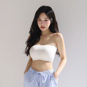 [크라시앙]자체제작 1.5cm 울트라라이트 오프숄더 브라 여름 민소매 스트랩리스 밴딩 브라탑