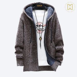코디코치 남성 무지후드 가디건 스웨터 기모 니트 집업 점퍼