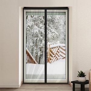 현관문 중 단열 필름 외풍 투명 PVC 방풍비닐 100x210 방문 막 커텐 보온 우레탄 방풍커튼 바람막이 자석