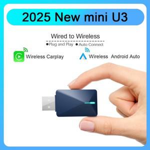 2025  카플레이 어댑터 유선- 안드로이드 자동 플러그 앤 플레이 USB 온라인 업그레이드 블루투스 와이파이