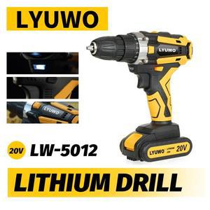 LYUWO 12/16.8/21V 무선 드릴 충전식 전기 스크루 드라이버 리튬 배터리 가정용 다기능 2 속도 공구