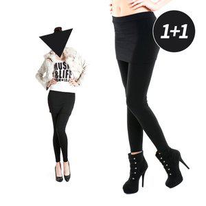 [기타]일자 치마 레깅스 검정 1+1