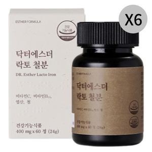 여에스더 닥터 락토 철분 비헴철 비타민C 엽산 60정X6