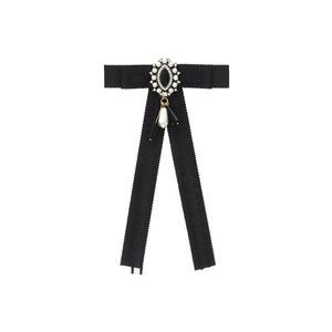 고풍스러운 드롭 디자인의 슬림롱 리본 브로치 ac3859