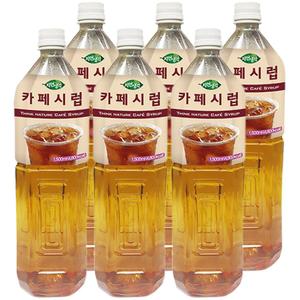 카페시럽 1.5L x 6개 진한 찬물에도잘녹는 가성비좋은 달달한 대용량시럽 바리스타시럽 홈카페 업소용시럽