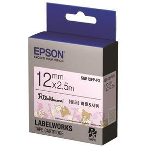EPSON 모던라벨프린터리본 리락쿠마(SGR12FP)분홍 흑문자