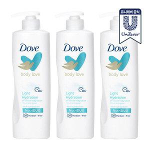 도브 바디러브 바디로션 라이트 하이드레이션 400ml 3개