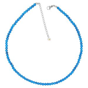 터키석 원석 비즈 목걸이 써지컬 파란색 4mm