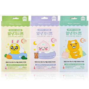 카카오프렌즈 열냉각시트 6개입 x 3개 라이언 무지 어피치 / 이마 냉찜질 해열 열내림 패치 시트