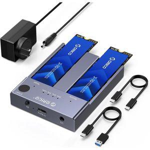 오리고 ORICO 듀얼베이 M.2 NVME Cloner 도킹스테이션 Tool Free USB C to SSD Enclosure M Key PCIe 2242