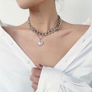[하프클럽/]더블 레이어드 코인 체인 써지컬 박스 목걸이