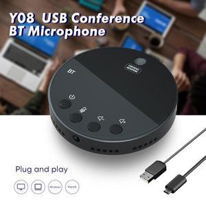 데스크탑 USB 회의 스피커 마이크, 360 ° 무지향성 콘덴서 컴퓨터 포함 음소거 및 볼륨 기능