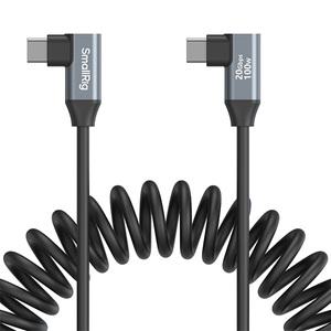 스몰리그 USB-C (앵글) to USB-C (앵글) 코일형 데이터 케이블 및 100W 고속 충전 지원 4793