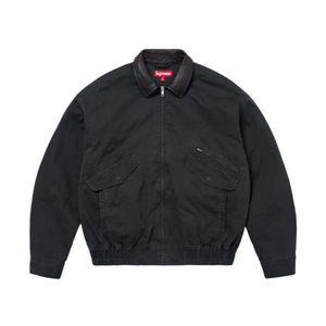 [정품아닐시3배보상] 슈프림 레더 칼라 유틸리티 자켓 블랙 - 24FW Supreme Leather Collar Utility Jacket