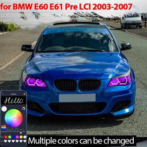 RGB 앱 제어 LED 엔젤 아이 링 램프 주행등 DRL, BMW E60 520i M5 Pre LCI 2003-2007