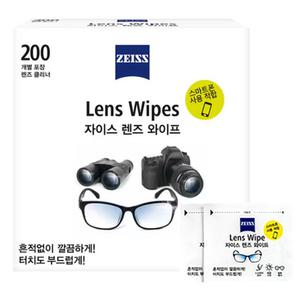 자이스 Lens Wipes (200매)/렌즈 클리너 와이프/일회용 렌즈티슈/카메라/스마트폰/안경닦이/선글라스 등