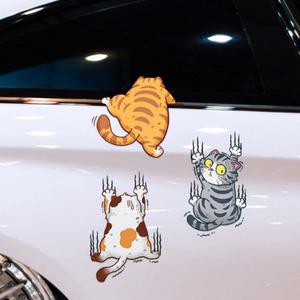 고양이 캐릭터 스티커 차량 자동차 차문 유리 흠집 기스 스크래치 커버 데코 거울 욕실 꾸미기 시트지