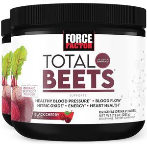 FORCE FACTOR Total Beets 슈퍼푸드 비트 뿌리 파우더 2팩, 혈액 순환, 혈류, 산화질소, 에너지, 지구력,