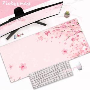 장마우스패드 장패드 핑크 벚꽃 마우스패드 홈 컴퓨터 테이블 대형 Pc 아트 사쿠라 키보드 일시 러그 데스