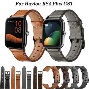 20mm 스마트 워치 밴드 Haylou RS4 Plus/RS4/LS02 Correa 가죽 팔찌 교체 GST/RT2 스포츠 손목 스트랩