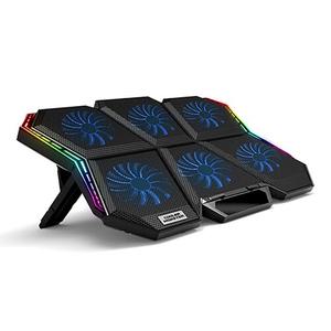 노벨뷰사이언스 쿨러몬스터 F6 RGB 노트북 쿨러 거치대 블루