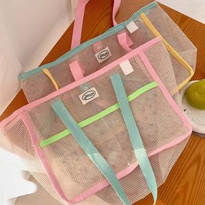 메쉬 목욕 수영 물놀이 가방 수영장 수영복 헬스 그물 망사 비치백 워터파크 여름 숄더백