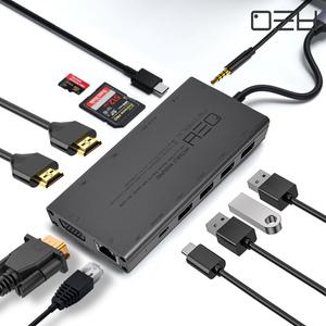 메타블 USB 3.0 C타입 13포트 멀티 허브 MH94PRO / 노트북 태블릿 아이패드 HDMI 2개 랜 오디오 PD충전 포트 확장