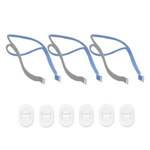 CPAP ResMed Airfit P10 비강 베개 CPAP 마스크 스트랩 교체 헤드기어 6 개의 조정 클립 포함 3 개