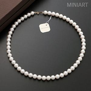 [미니아트]18K 골드 스와로브스키 크리스탈 진주 제작 목걸이 45cm
