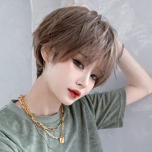윈터솔져 여자데일리룩 가발 중성 펑키 KUK4 볼륨 단발 풀커버