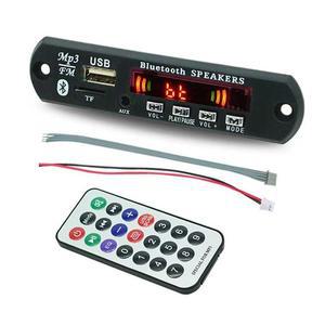 자동차 CD MP15 무선 블루투스 5.0 9V-12V MP3 WMA 디코더 보드 USB TF 라디오 모듈 원격 제어 컬러 스크린