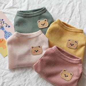 반려동물 베스트 곰 조끼 반려견 옷 고양이 단색 티셔츠 얇은 소형 패션 치와와 여름 통기성 소녀 퍼그
