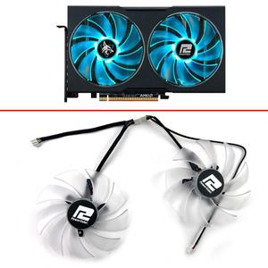 호환 냉각 팬 95mm 4핀 FD10015H12D PowerColor RX 6650 XT 6600XT RX6600 흰색 LED 비디오 카드용 Radeon