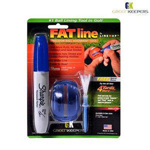 그린키퍼스 팻라인 볼라이너 샤피 펜 4야드더 골프티 세트 블루 FATline