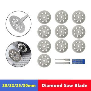 12pcs 다이아몬드 톱 날 블레이드 20mm Dremel 로타리 도구 호환  맨드릴 포함 미니 커팅 디스크