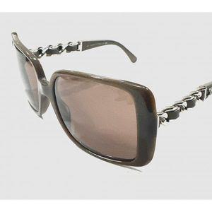 CHANEL 샤넬 선글라스 5208 브라운 Taupe 가죽안경줄link C.1276/3G Pre Owned