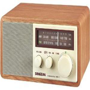 Sangean WR-11 나무 캐비닛 AM / FM 탁상용 아날로그 라디오