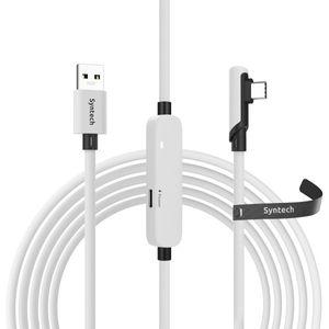 Syntech Link 케이블 16FT Oculus Meta Quest 2 액세서리 VR 헤드셋과 호환 충분한 전력을 위해 별도의 USB