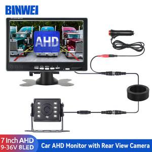 화물차 후방카메라 BINWEI 트럭 주차 트레일러 후면보기 카메라가 장착 자동차 AHD 모니터 12 24V LED 반전 카메라 화면 쉬운 설치
