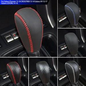 기어봉커버 Subaru Forester 13 18 CROSSTREK 14 XV 12 17 LEVORG 16 자동차 가죽 탄소 섬유 기어 헤드 칼라 커버