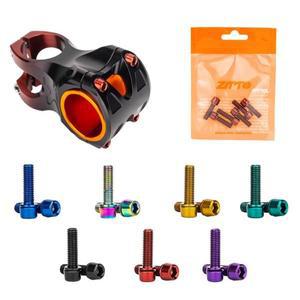 티타늄 도금 알렌 육각 헤드 산악 자전거 스템 볼트 와셔 핸들바 MTB 나사 M5x18mm 6 개