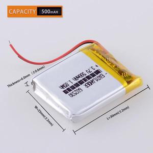 3.7V 500mAh 602530 충전식 리튬 폴리머 이온 배터리 Lipo