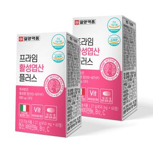 일양약품 활성 엽산 플러스 60정 2개 / 4개월분 임산부 임신전 활성형 엽산제품