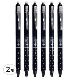 탐사 지워지는 볼펜 0.5mm 6p, 블랙, 12개 one option
