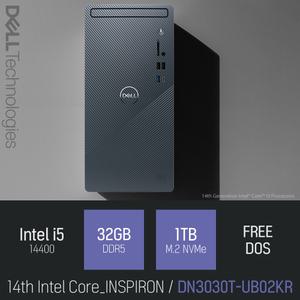 ⓒ DELL 인스피론 DN3030T-UB02KR i5-14400 32GB 1TB / 사무용 인강용 가정용 비즈니스 PC