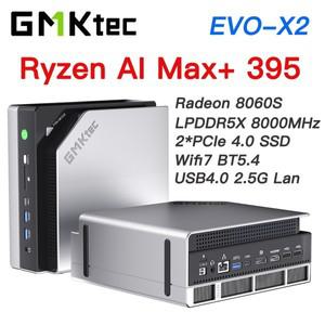 GMKtec EVO X2 AI 미니 PC AMD Ryzen Max+ 395 LPDDR5X 64GB/128GB 2TB PCie4.0 SSD WIFI7 BT5.4 2.5G USB4