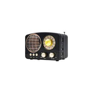 Coms 미니 엔틱 FM라디오 블루투스 스피커 겸용 탁상용 3.5 AUX MP3 TF USB 메모리 레트로 디자인 주방 캠